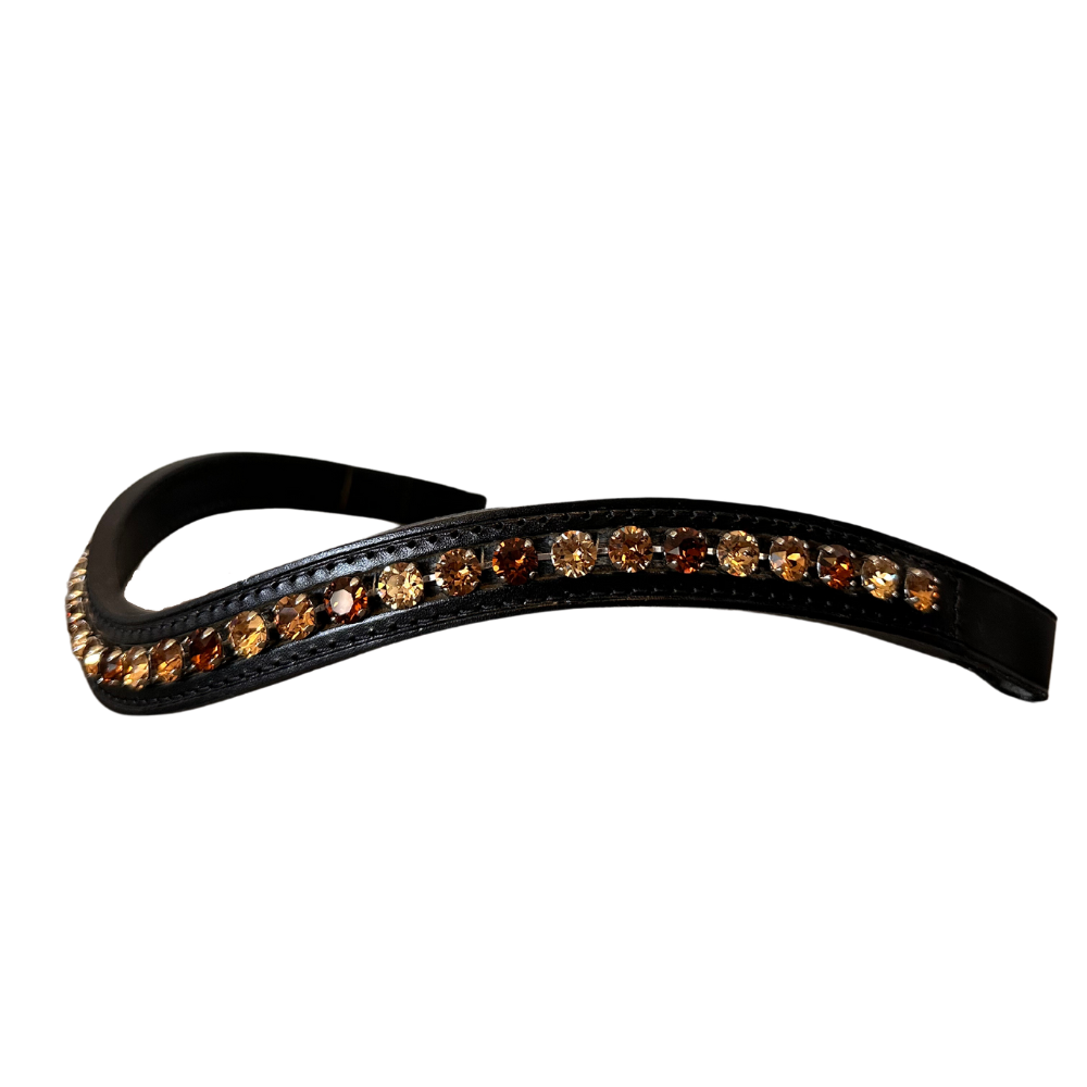 Otto Schumacher Stirnriemen Swarovski XL, dreifarbig (lt.col.topaz/topaz/sm.topaz)