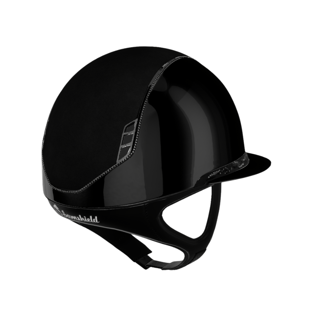 Samshield Reithelm Miss Shield 2.0 Shadowglossy Alcantara Flower Swarovski back +300