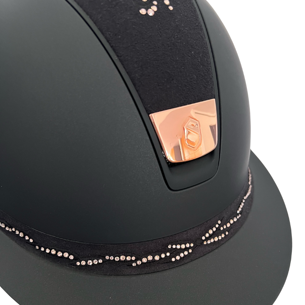 Samshield Reithelm Miss Shield Shadowmatt Flower Swarovski Vintage Rose schwarz