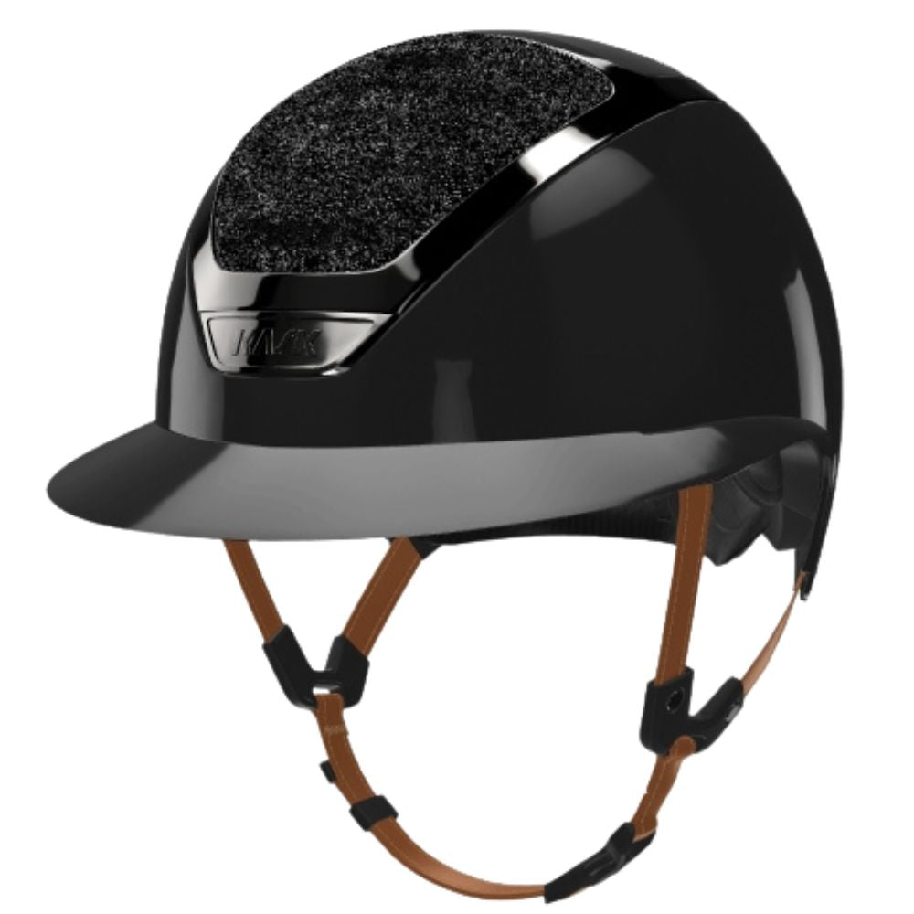 KASK Reithelm Star Lady Pure Shine Black Swarovski Midnight beiger Kinnriemen