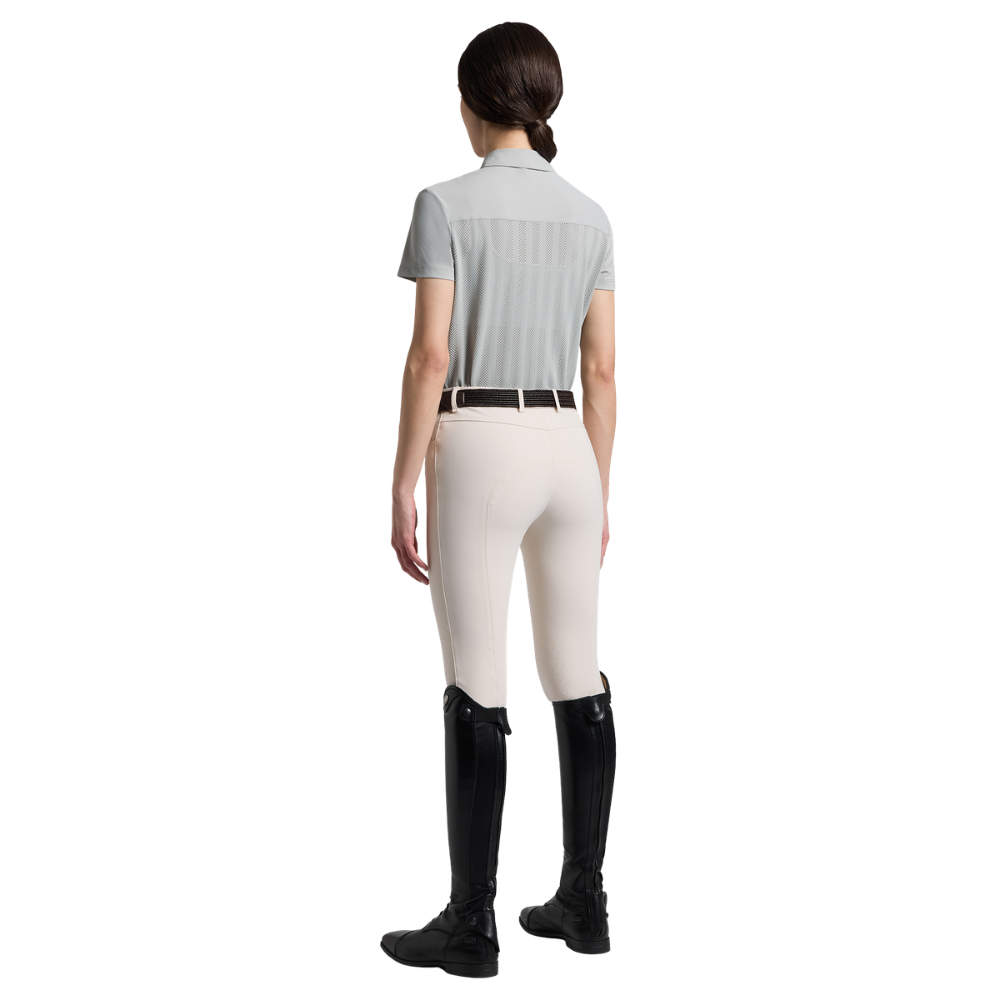 Cavalleria Toscana Damen kurzarm Jacquard Jersey Training Polo w/Insert, mit Streifenstruktur, Frühjahr/Sommer 2026