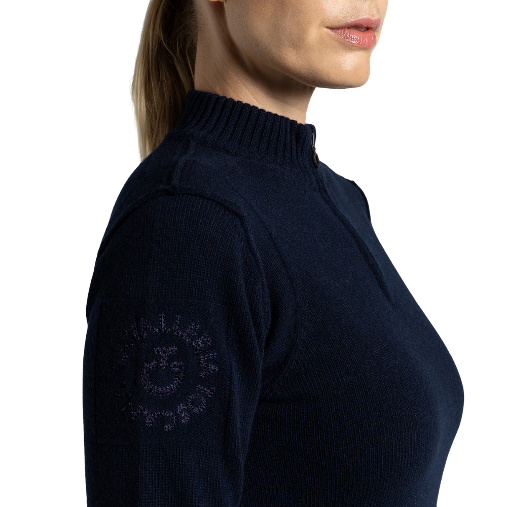 Cavalleria Toscana Damen Pure Wool Half Zip Turleneck Sweater, Herbst/Winter 2025