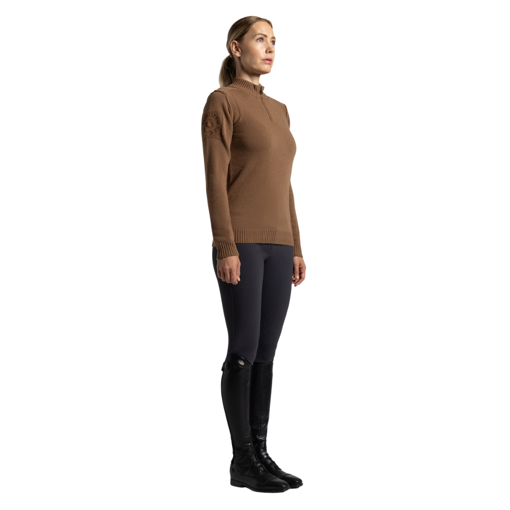 Cavalleria Toscana Damen Pure Wool Half Zip Turleneck Sweater, Herbst/Winter 2025