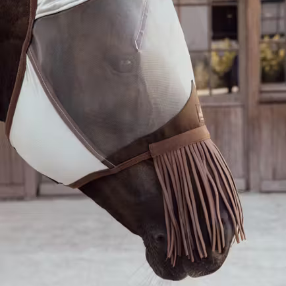 Kentucky Fliegenmaske Classic mit Ohren und Nasenfransen