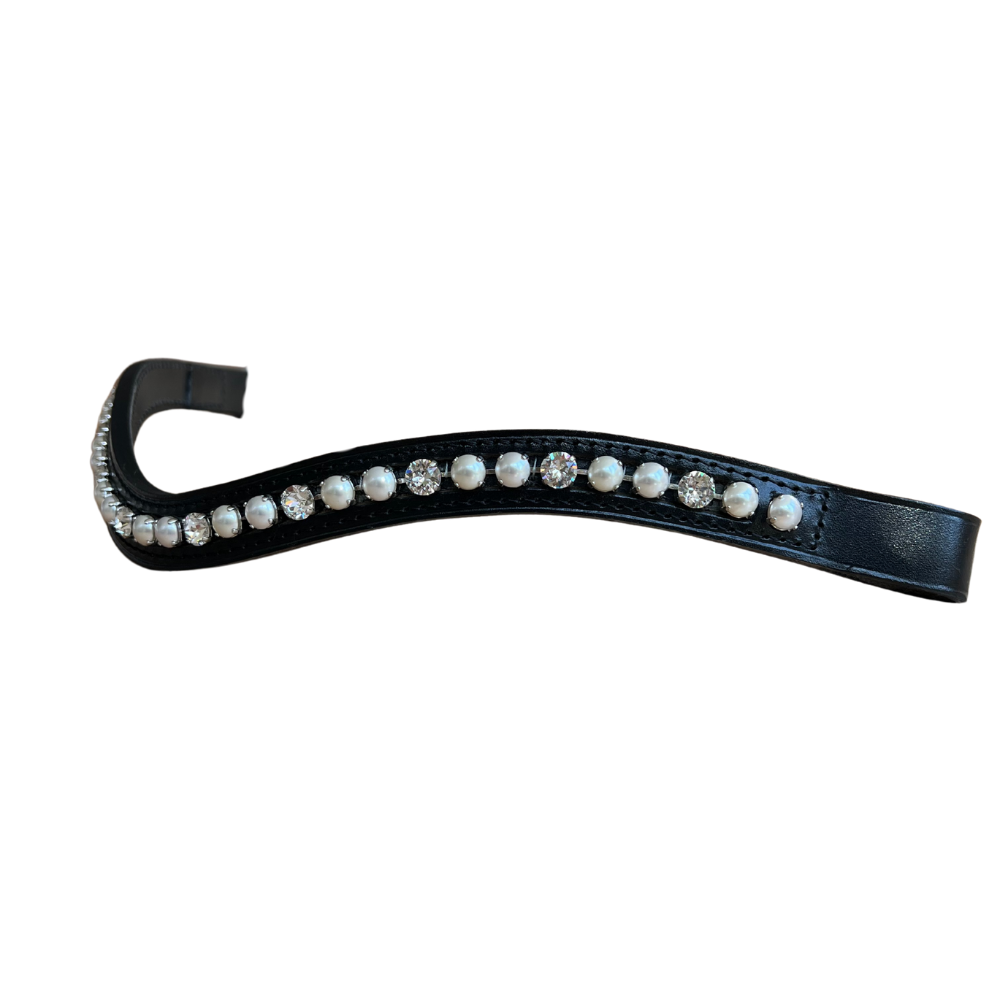 Otto Schumacher Stirnriemen Swarovski XL, zweifarbig (white pearl/crystal)