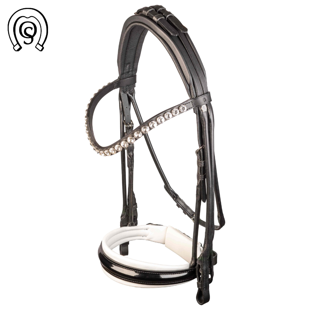 Otto Schumacher Kandare München "Feel Good" - Rivoli Crystal, weiß gepolstert (Lack)