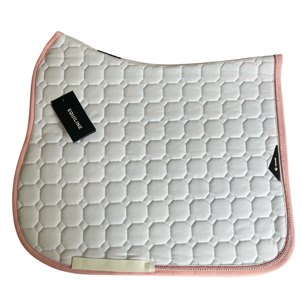 Equiline Schabracke Octagon Glitzer weiß (rosa Details)