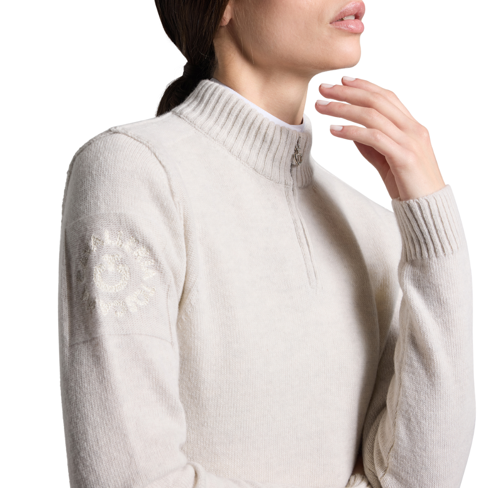 Cavalleria Toscana Damen Pure Wool Half Zip Turleneck Sweater, Herbst/Winter 2025