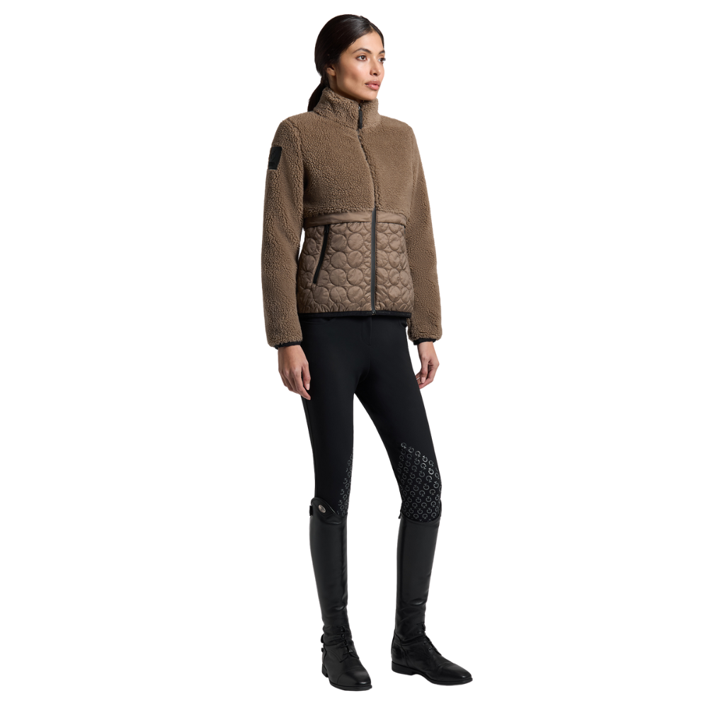 Cavalleria Toscana Damen Teddy Bear Fleece + Nylon Zip Up Jacket, Herbst/Winter 2025