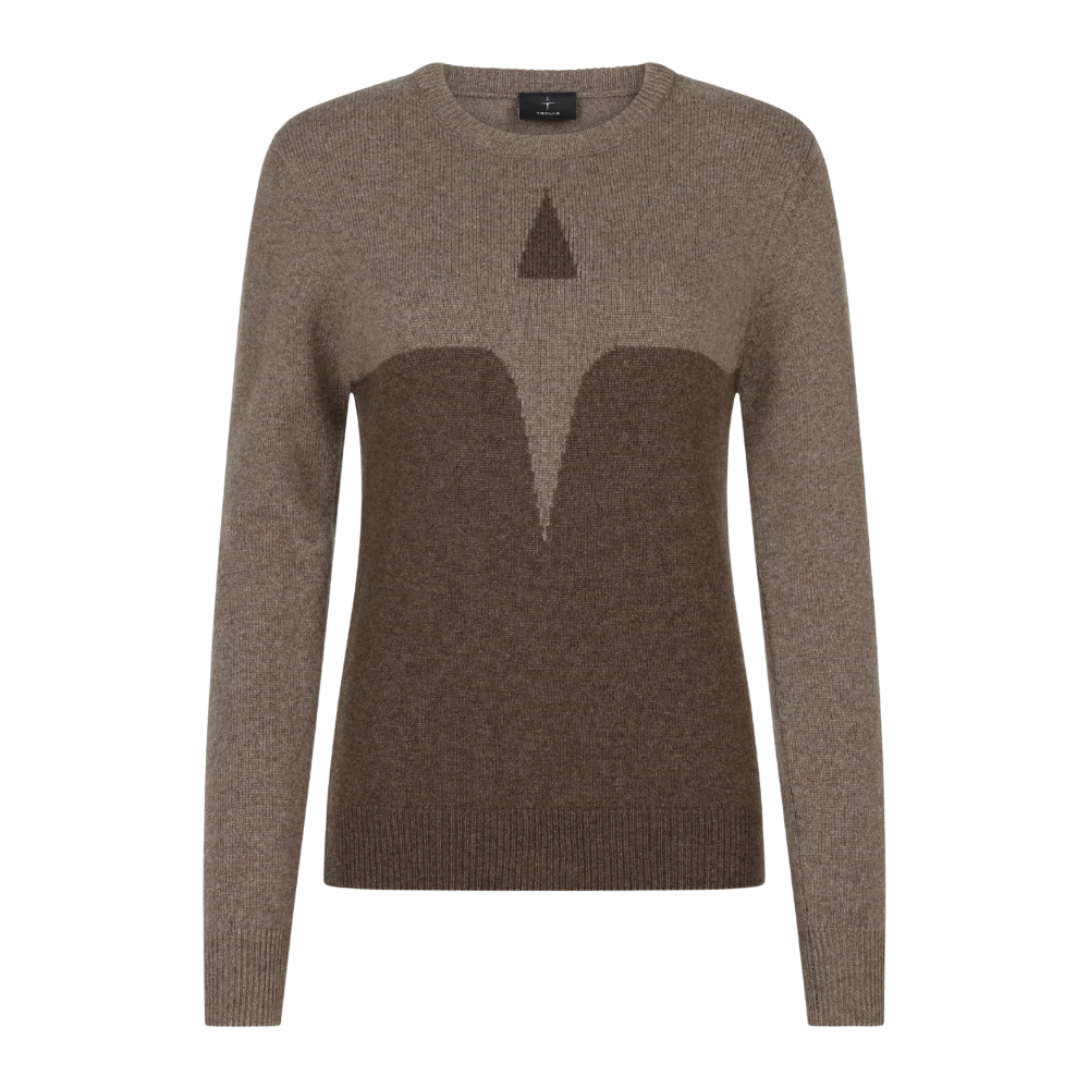 Trolle Company Damen Cashmere & Wool star logo crew sweater, AW25