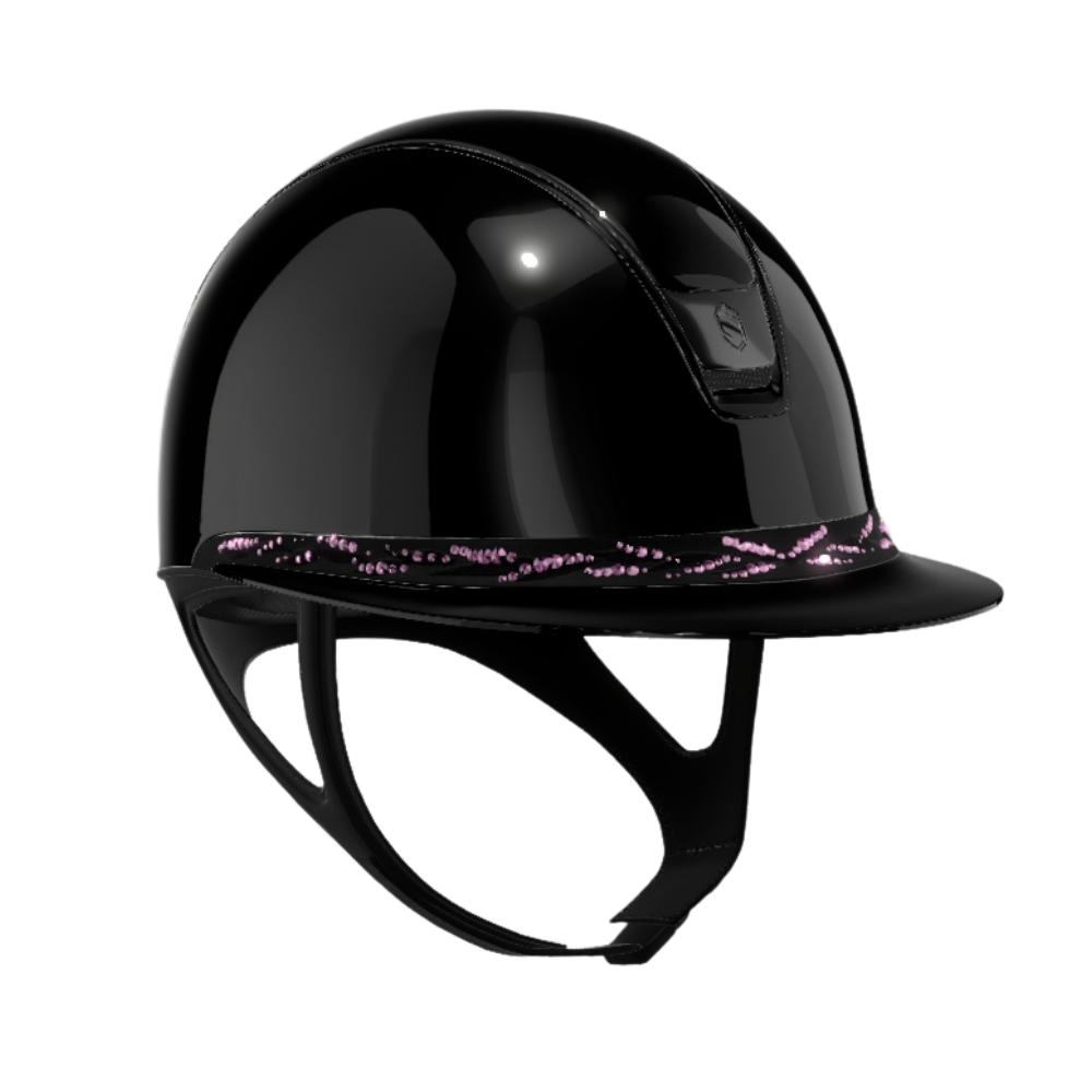 Samshield Reithelm Miss Shield 2.0 Shadowglossy Flower Swarovski Black (rosa)