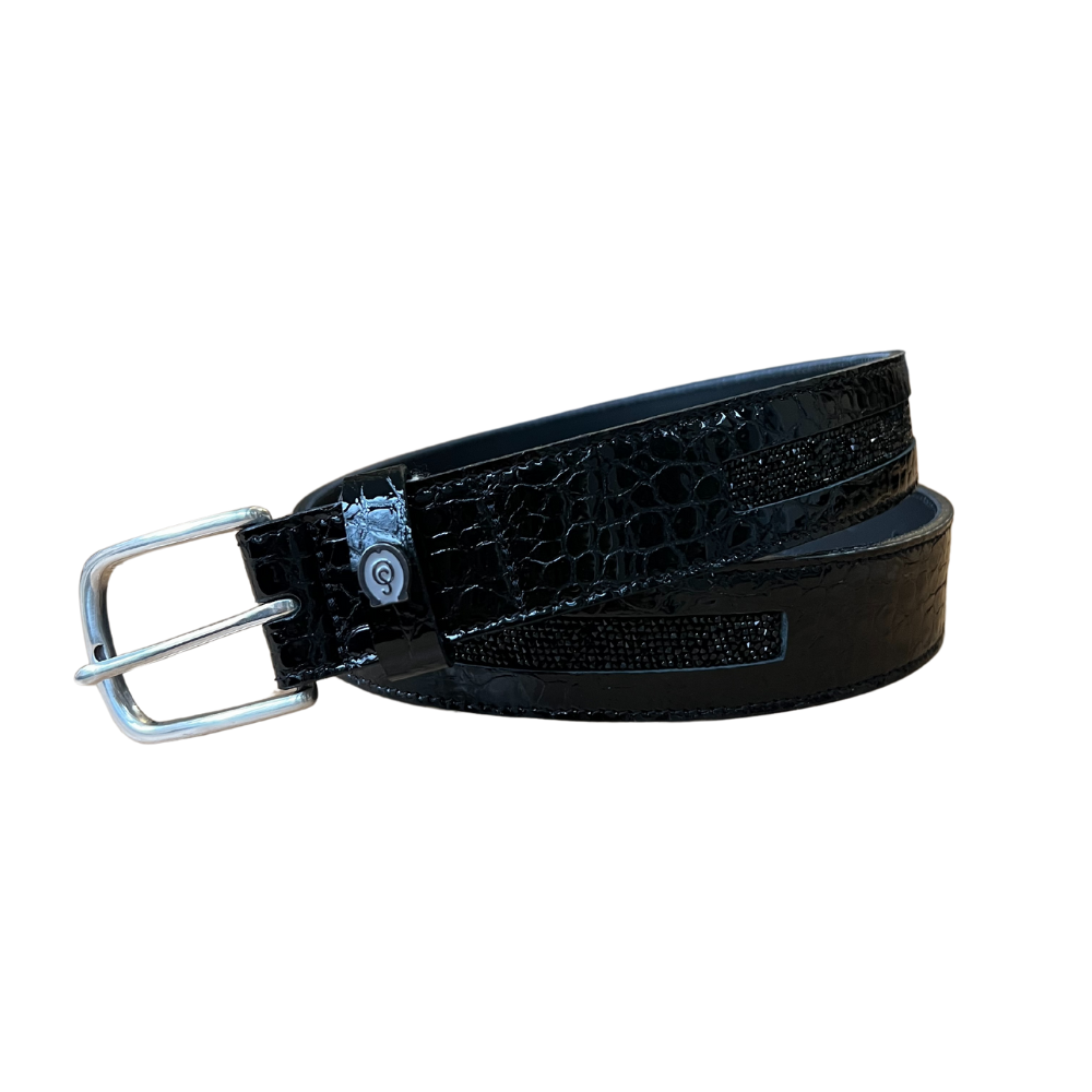 Otto Schumacher Gürtel Crystal Rocks Croco Lack