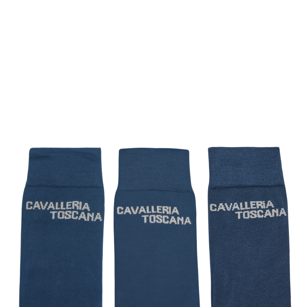 Cavalleria Toscana Jacquard Logo Socken, 3er Pack, Frühjahr/Sommer 2025