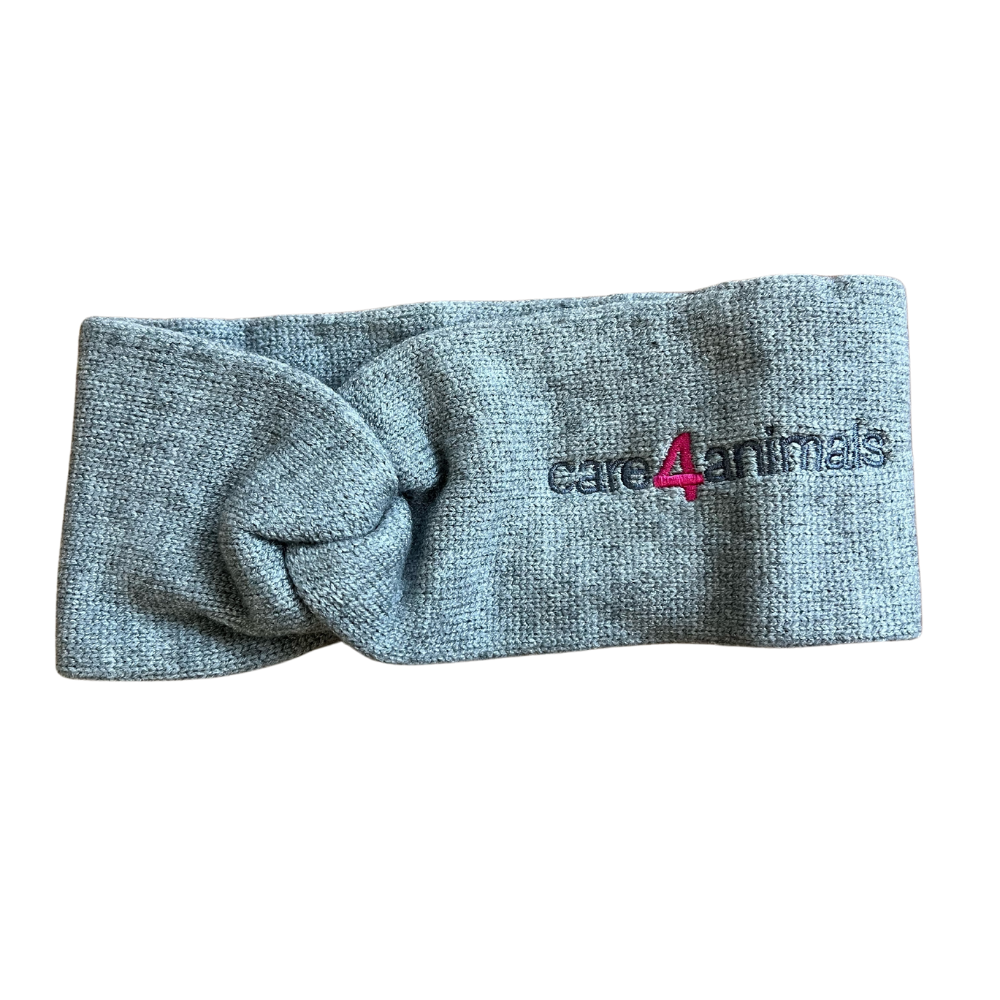 Care4animals Stirnband Schriftzug grau