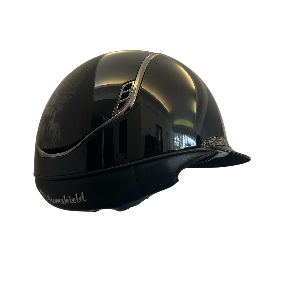 Samshield Reithelm Miss Shield 2.0 Shadowglossy Crystal Fabric Swarovski Metal Eclipse