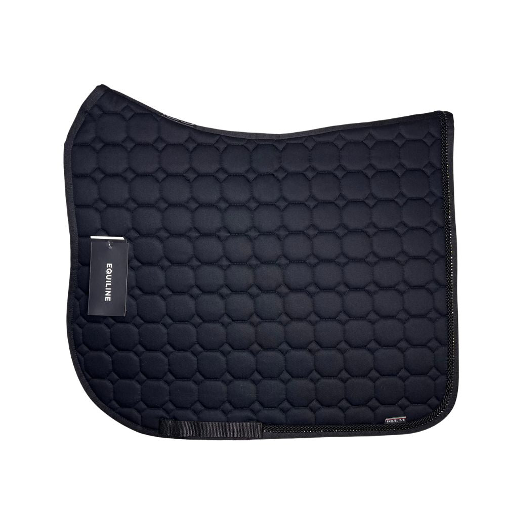 Equiline Dressurschabracke Octagon schwarz (breite schwarze Borde, dunkler Strass)