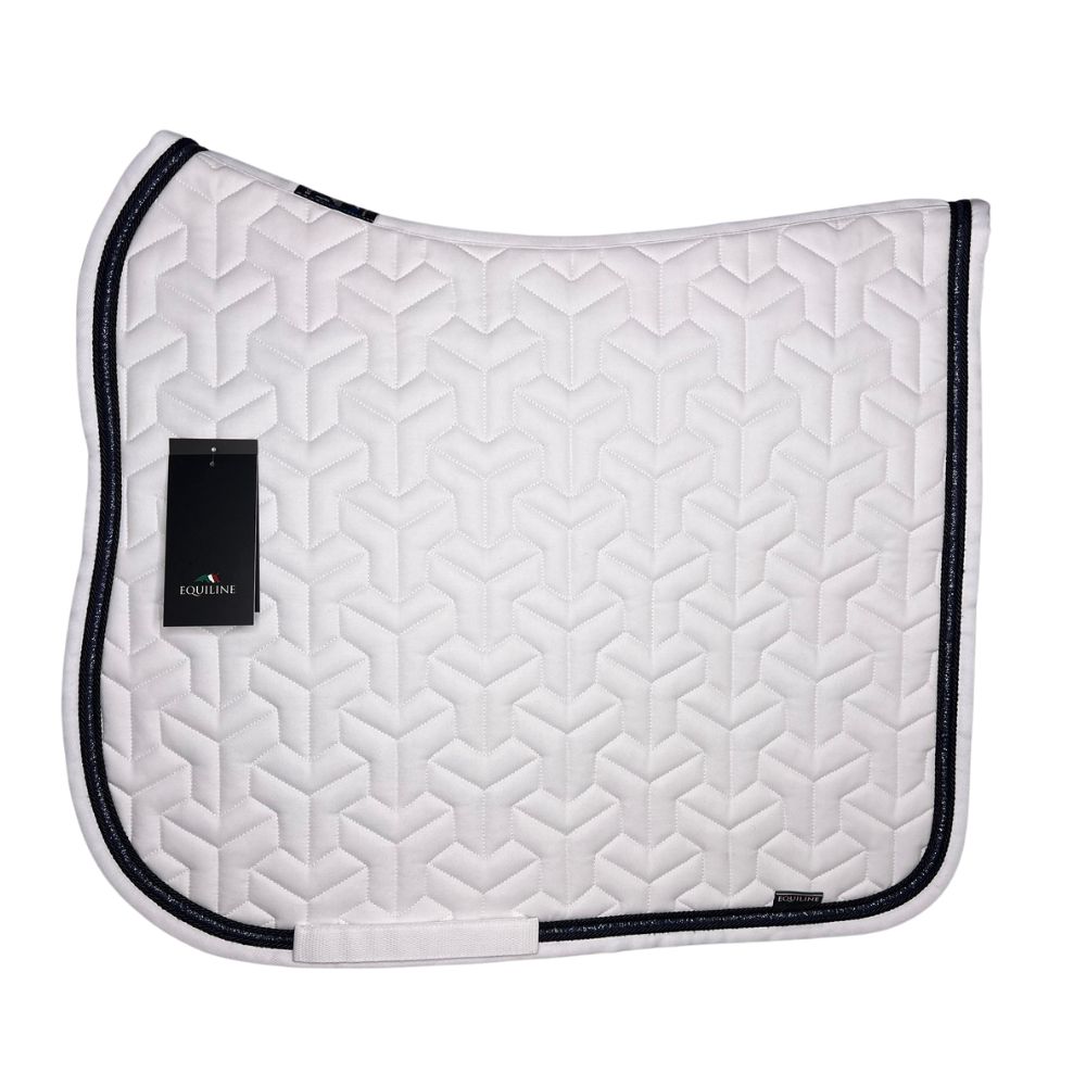 Equiline Dressurschabracke Tetrix weiß (navy Glitzerborde)