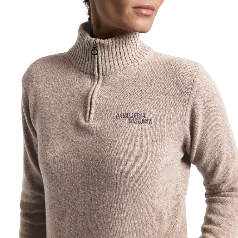 Cavalleria Toscana Damen Pure Wool Half Zip Turleneck Sweater, Herbst/Winter 2026