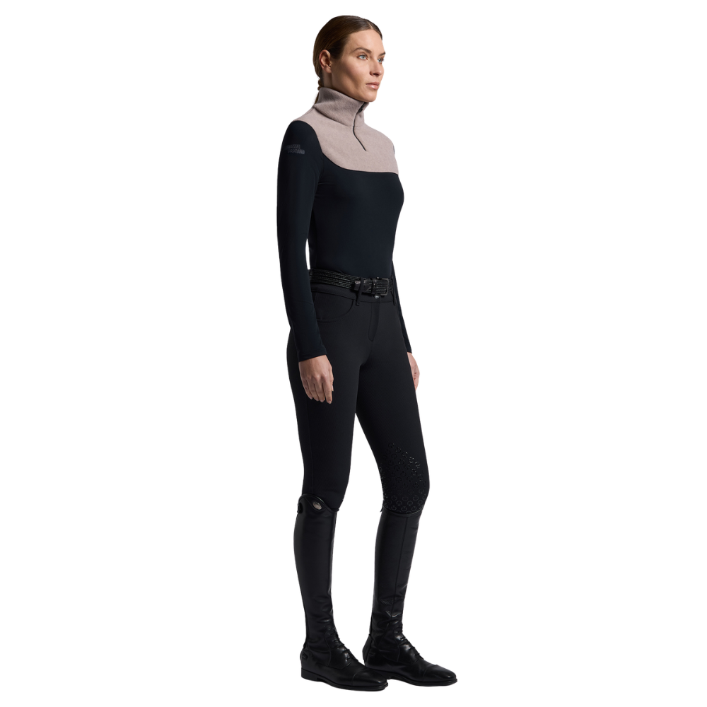 Cavalleria Toscana Damen L/S Warm Jersey w/Fleece Insert Training Polo, Herbst/Winter 2026