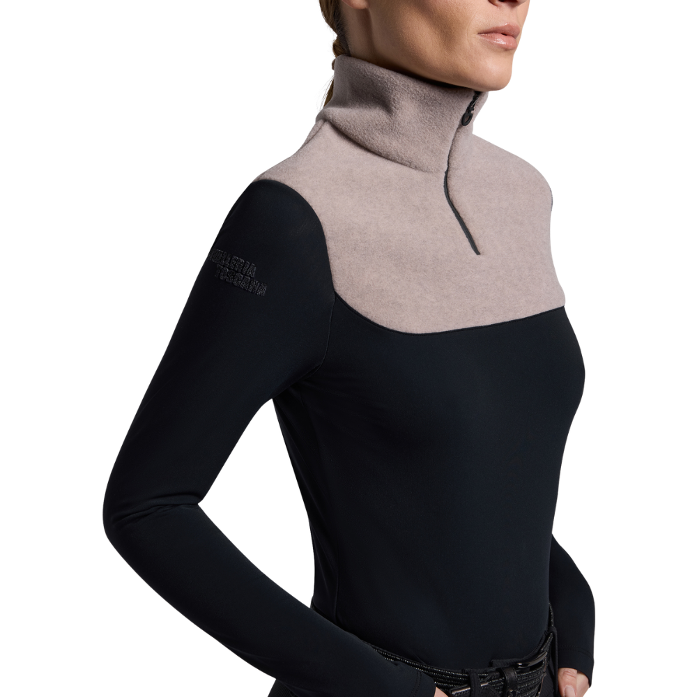 Cavalleria Toscana Damen L/S Warm Jersey w/Fleece Insert Training Polo, Herbst/Winter 2026