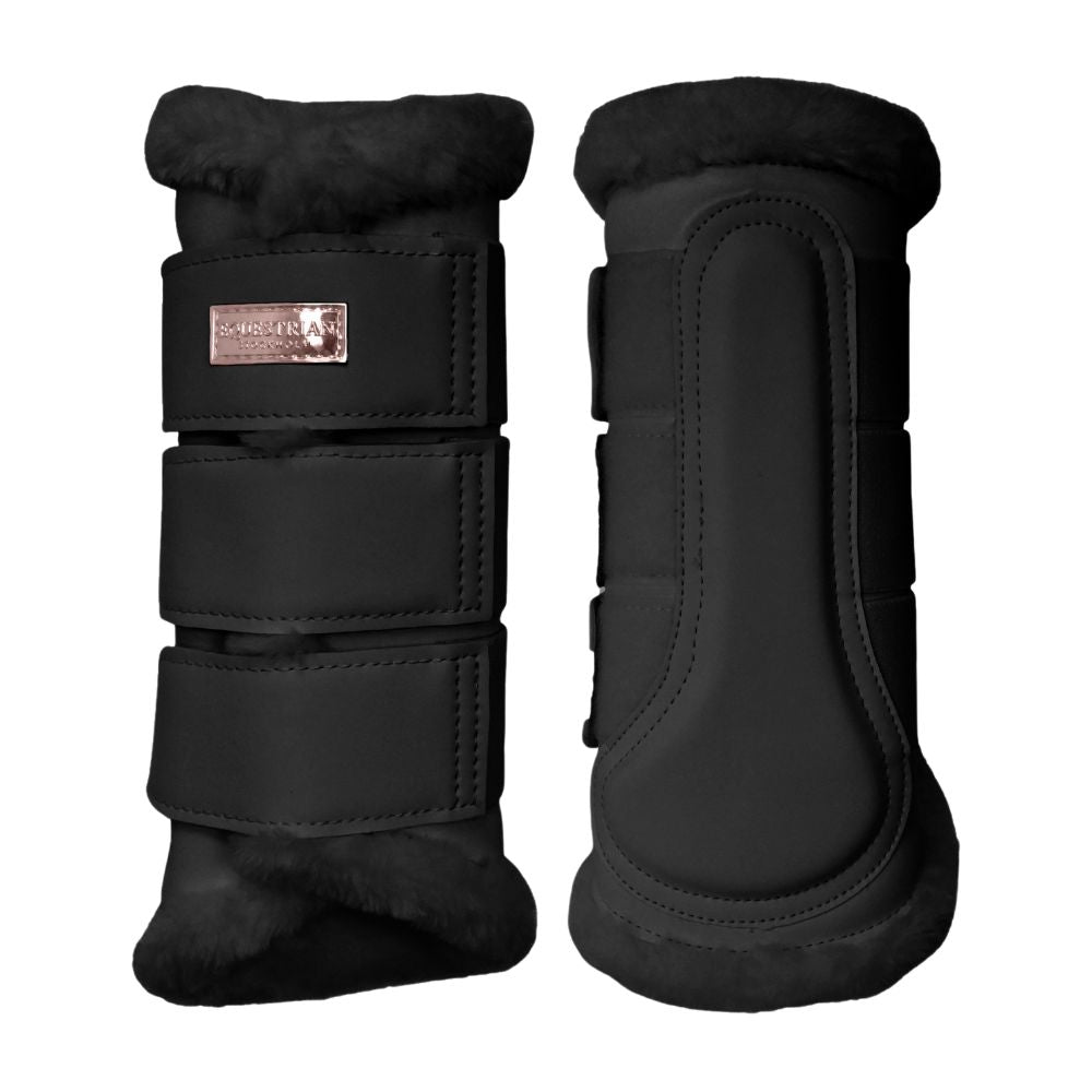 Equestrian Stockholm Gamaschen mit Fell Black Blush
