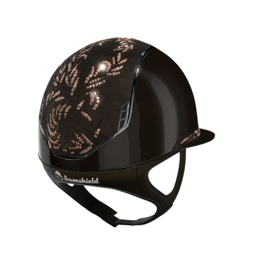Samshield Reithelm Miss Shield 2.0 Shadowglossy braun Flower Swarovski