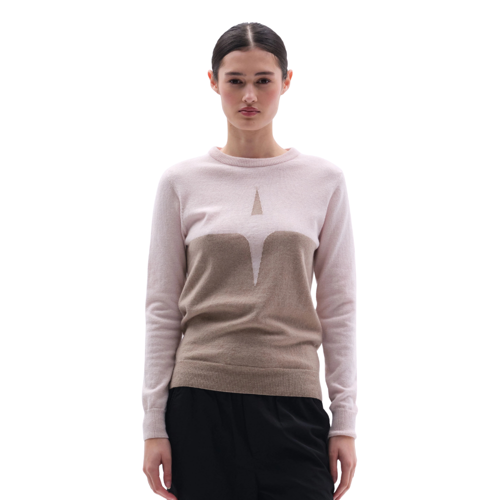 Trolle Company Damen Cashmere & Wool star logo crew sweater, SS26