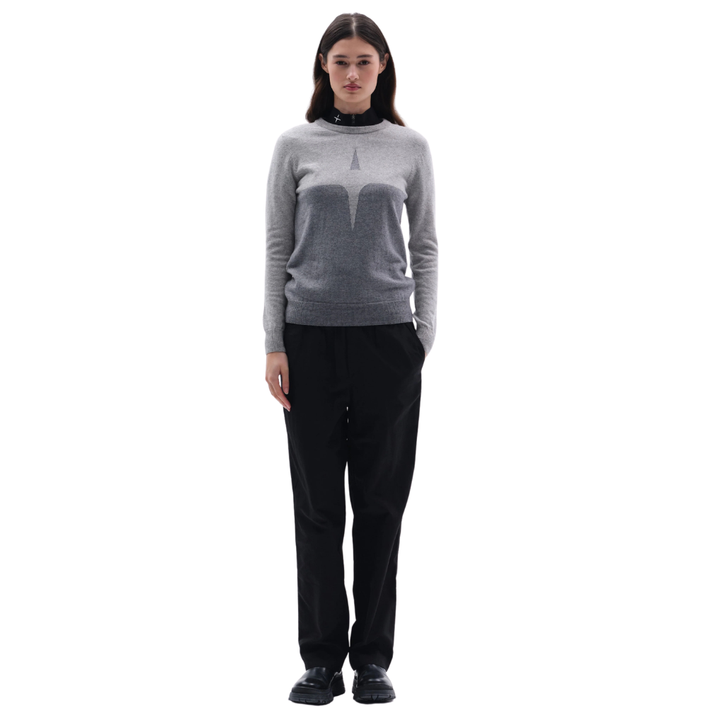Trolle Company Damen Cashmere & Wool star logo crew sweater, SS26