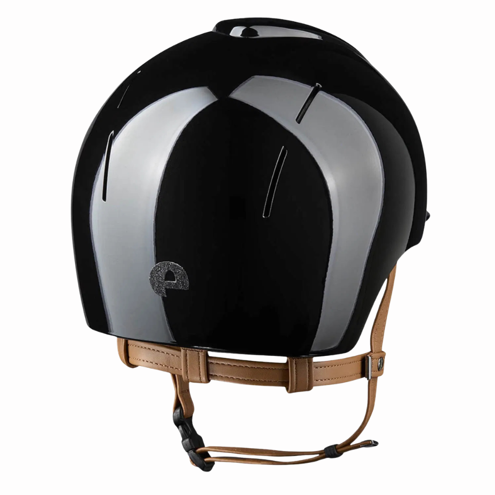 KEP Reithelm Smart Nova Metal Polish Star schwarz, beiger Riemen