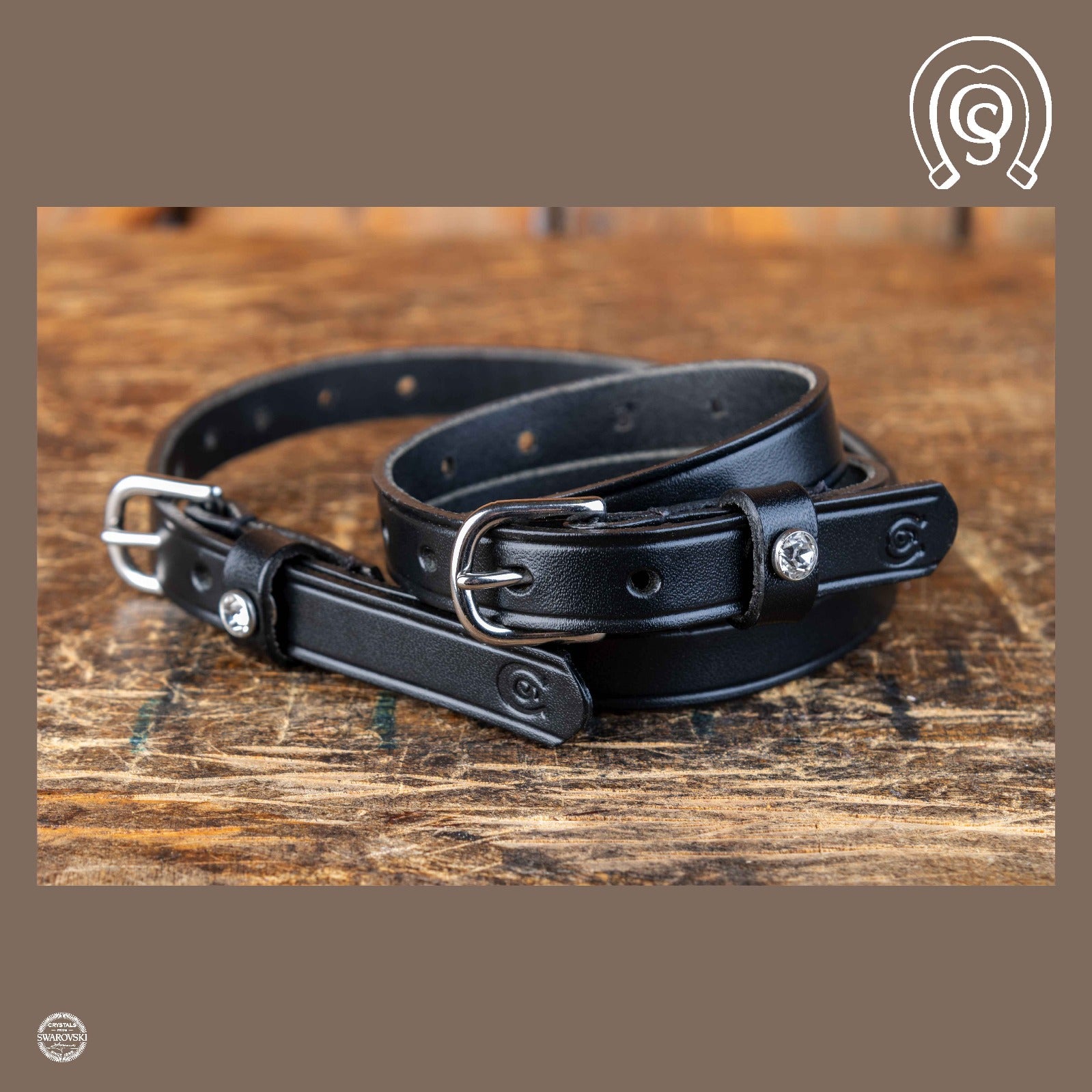 Otto Schumacher Sporenriemen mit Strassniete von Swarovski