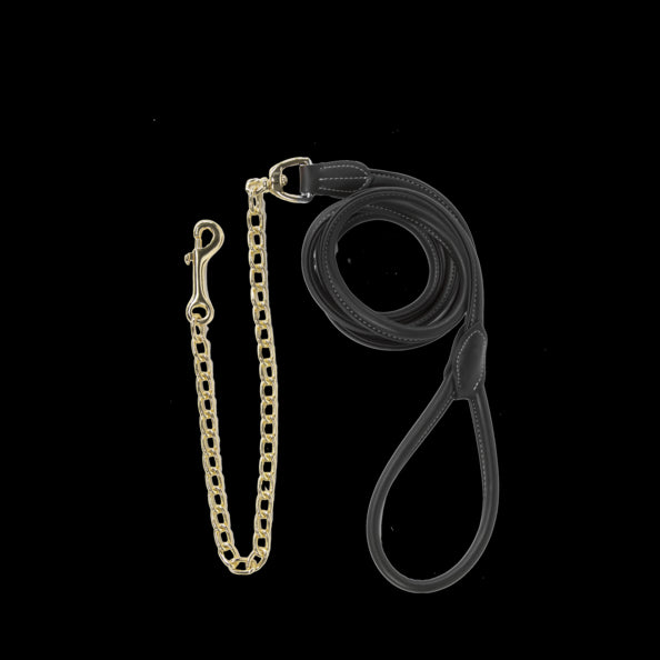Kentucky Führleine Leder mit Kette