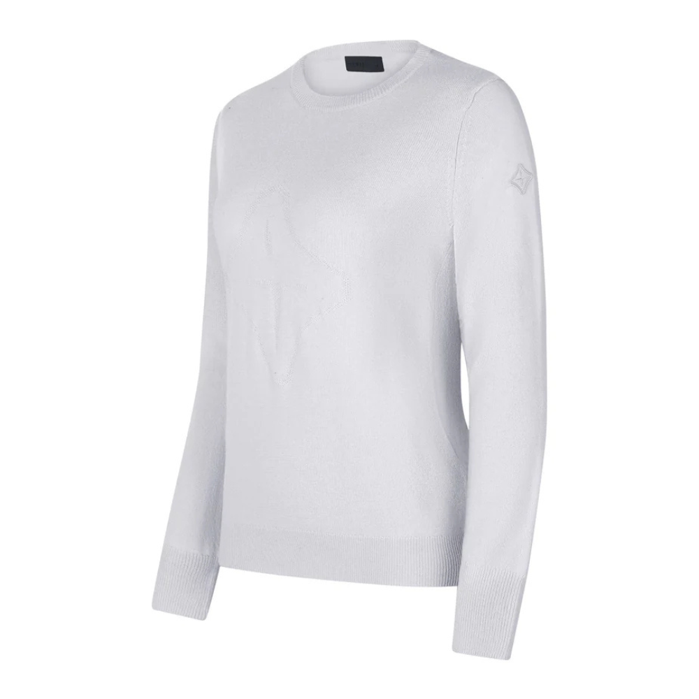 Trolle Company Damen Fine Cashmere Faded Logo Crew Sweater, AW25