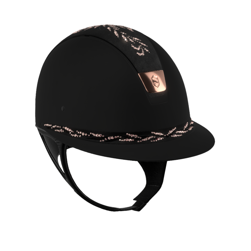 Samshield Reithelm Miss Shield Shadowmatt Flower Swarovski Vintage Rose schwarz
