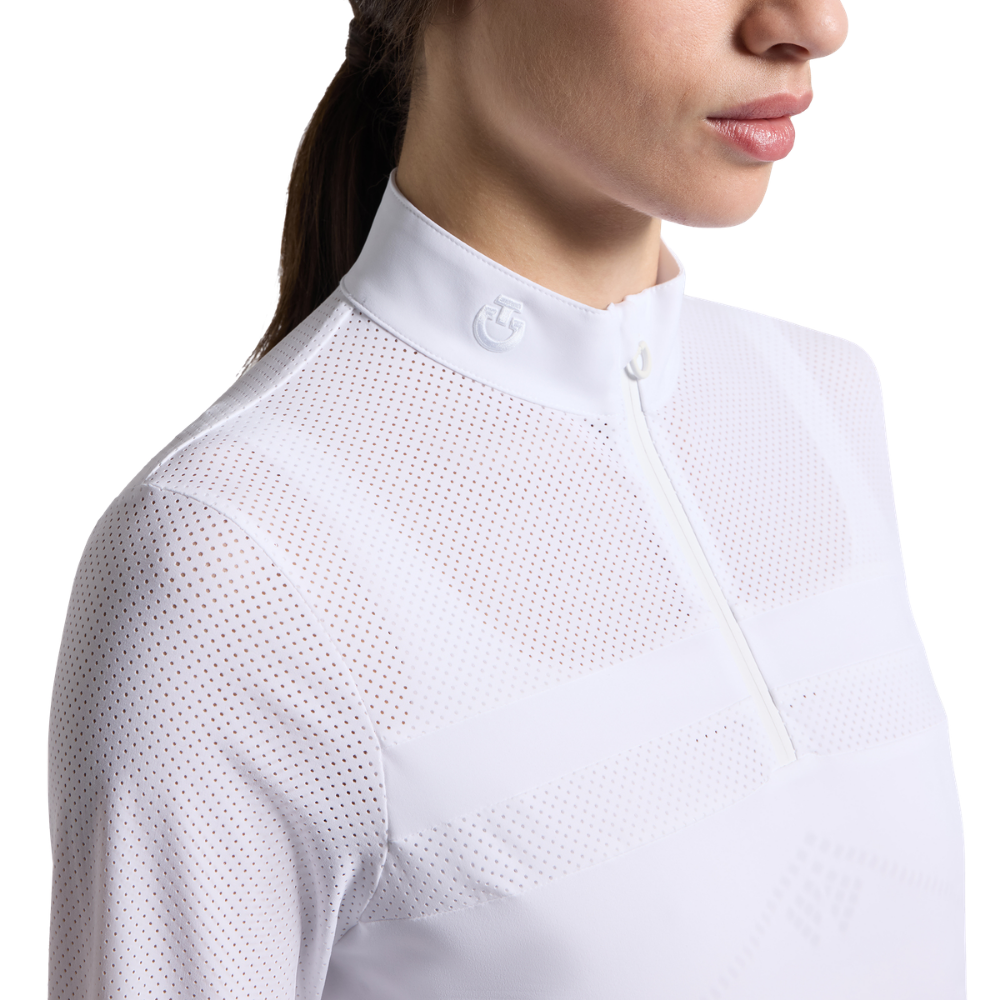 Cavalleria Toscana Damen Perforated Half Zip Turniershirt, langarm, Frühjahr/Sommer 2026
