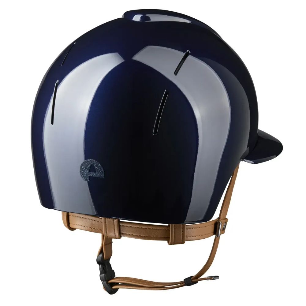 KEP Reithelm Smart Nova Metal Polish Star blau, Polo-Visier, beiger Riemen