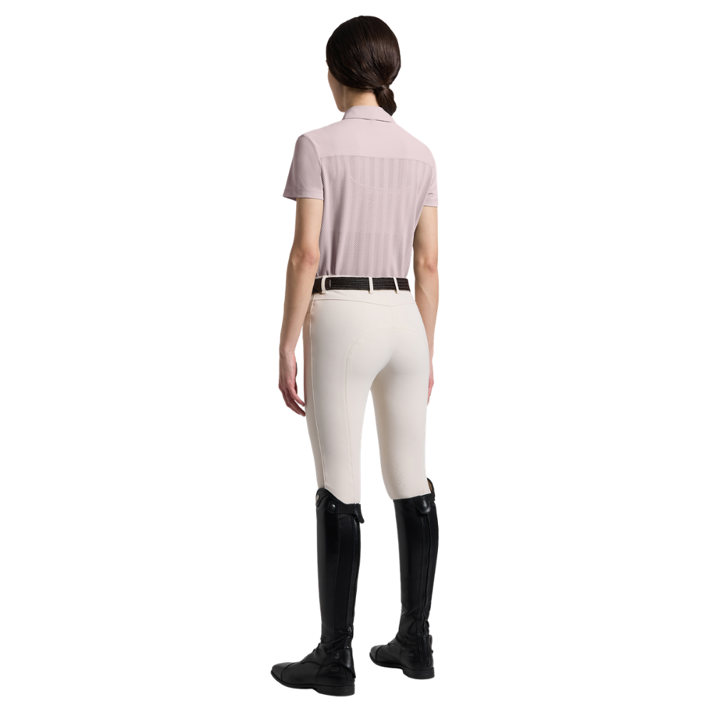 Cavalleria Toscana Damen kurzarm Jacquard Jersey Training Polo w/Insert, mit Streifenstruktur, Frühjahr/Sommer 2026