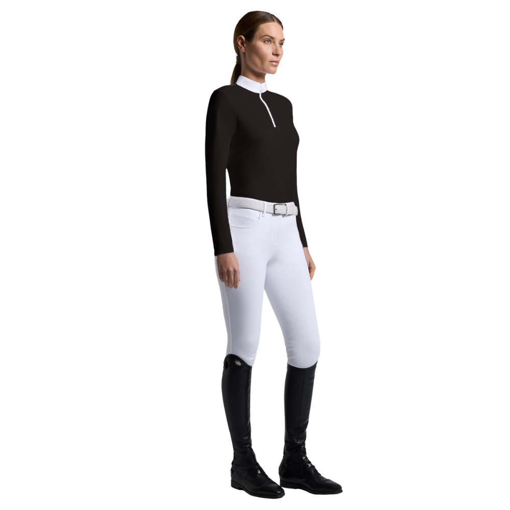 Cavalleria Toscana Damen Turniershirt, L/S w/Sequins Bib Competition Shirt, Herbst/Winter 2026