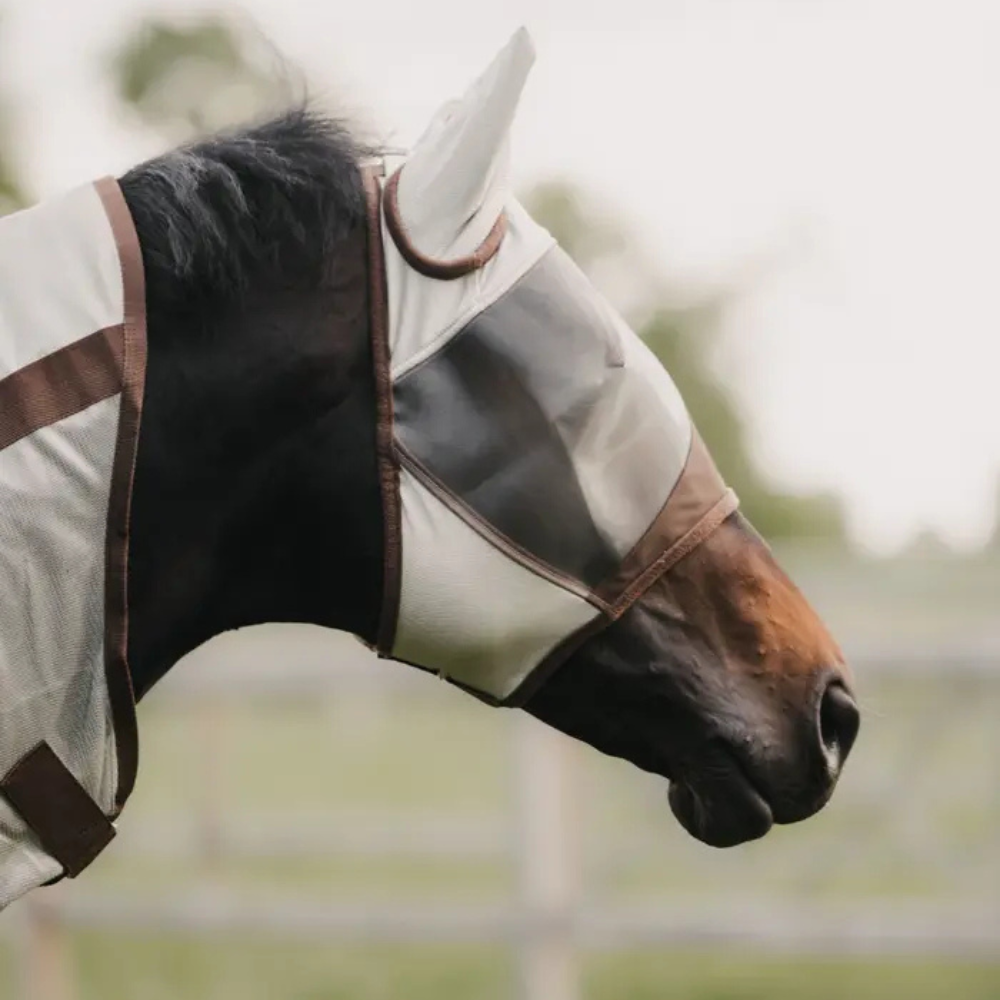 Kentucky Fliegenmaske Classic mit Ohren - silber