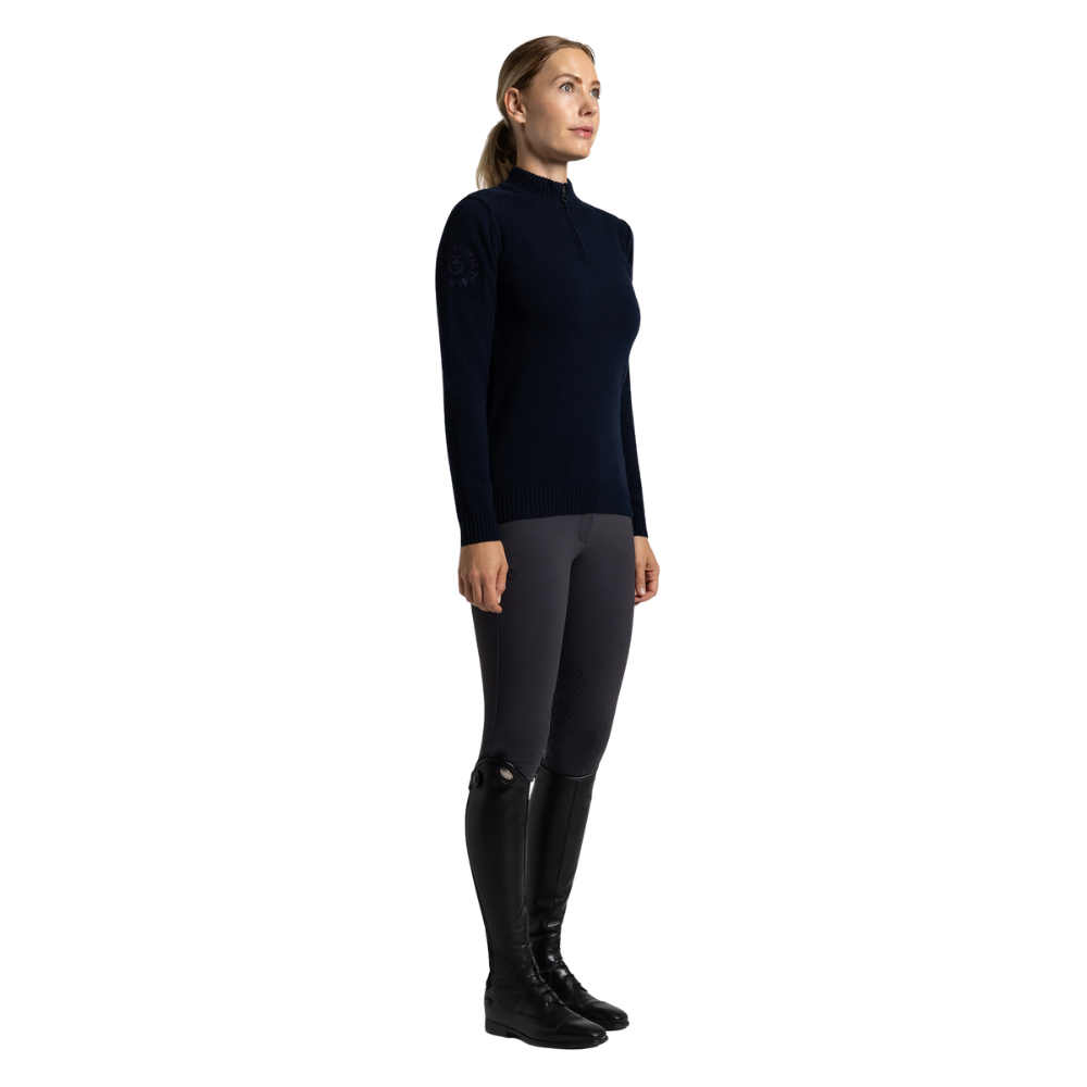 Cavalleria Toscana Damen Pure Wool Half Zip Turleneck Sweater, Herbst/Winter 2025
