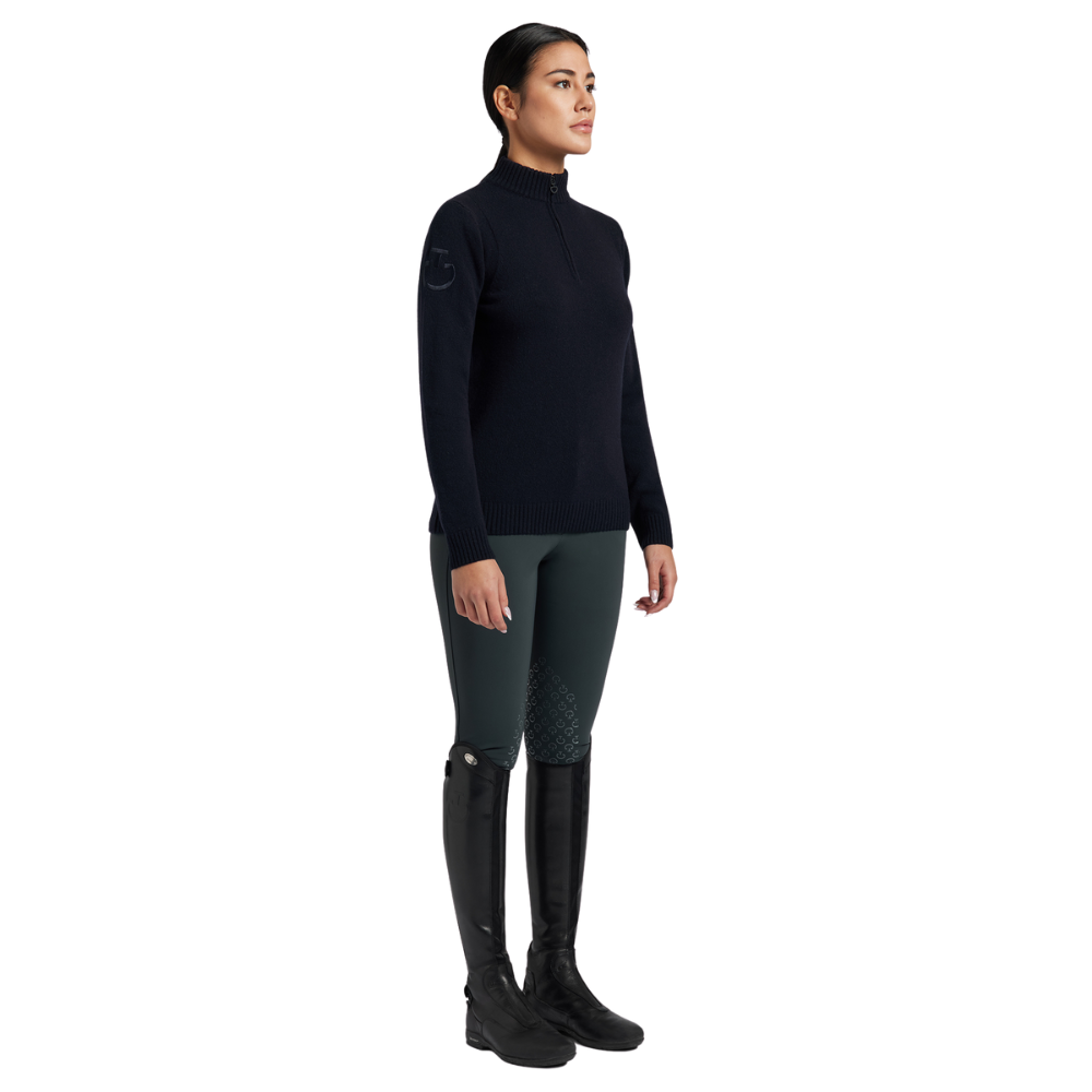 Cavalleria Toscana Damen Half Zip Sweater, Lammwolle, FW24