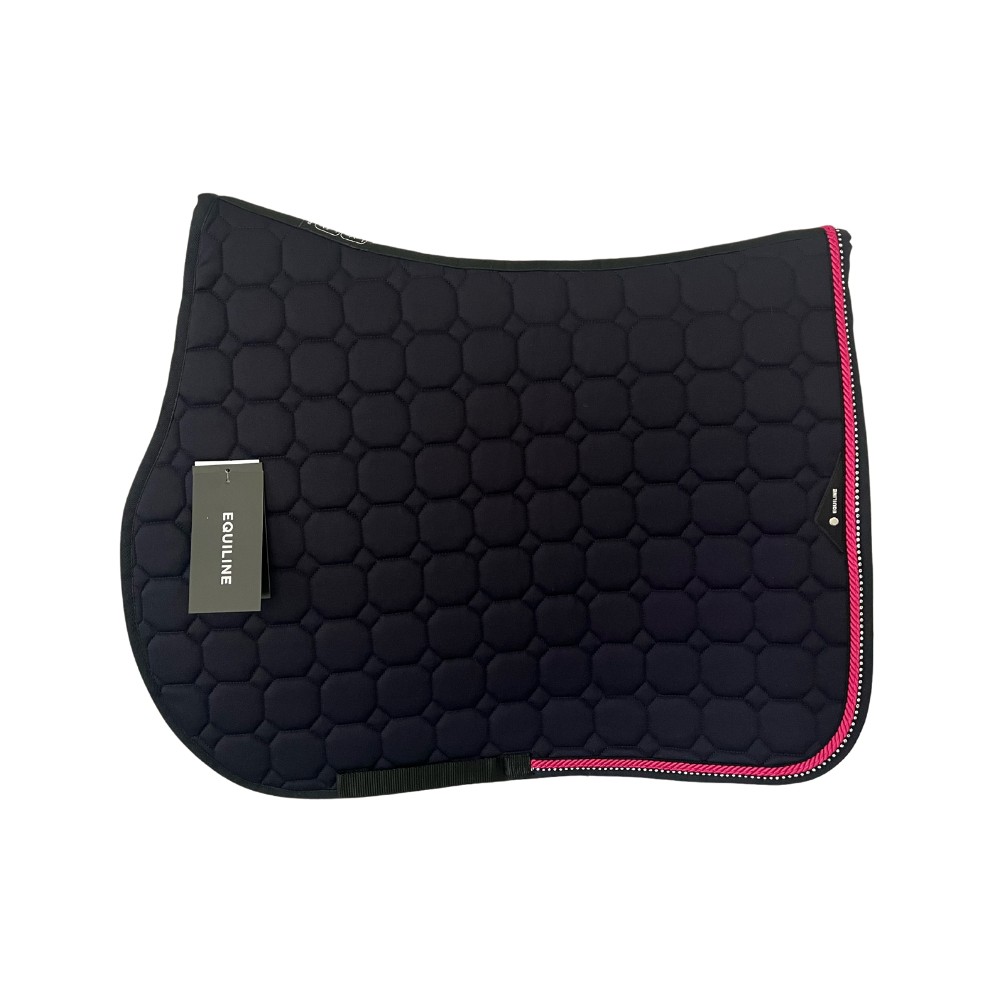 Equiline Octagon Springschabracke Navy (Pinke Borde)