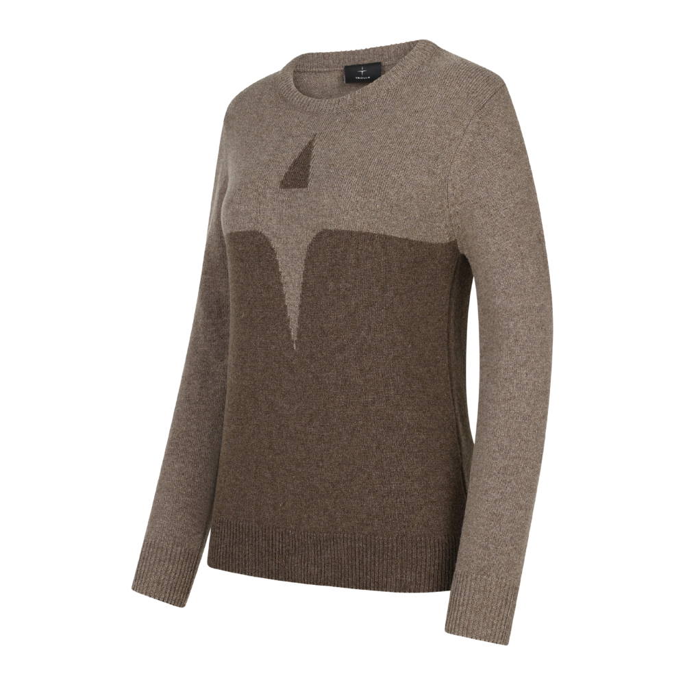 Trolle Company Damen Cashmere & Wool star logo crew sweater, AW25