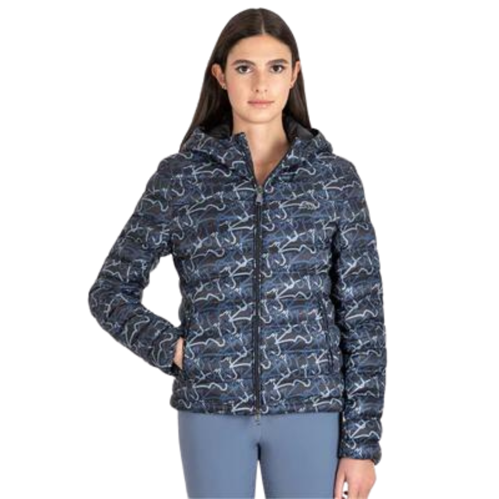 Equiline Damen Jacke Ecre Allover blue