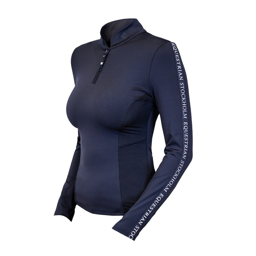 Equestrian Stockholm Power Top Modern Tech Navy