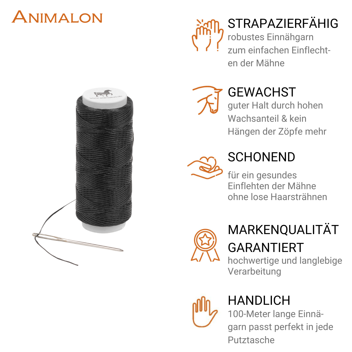 Animalon Einnähgarn Gewachst