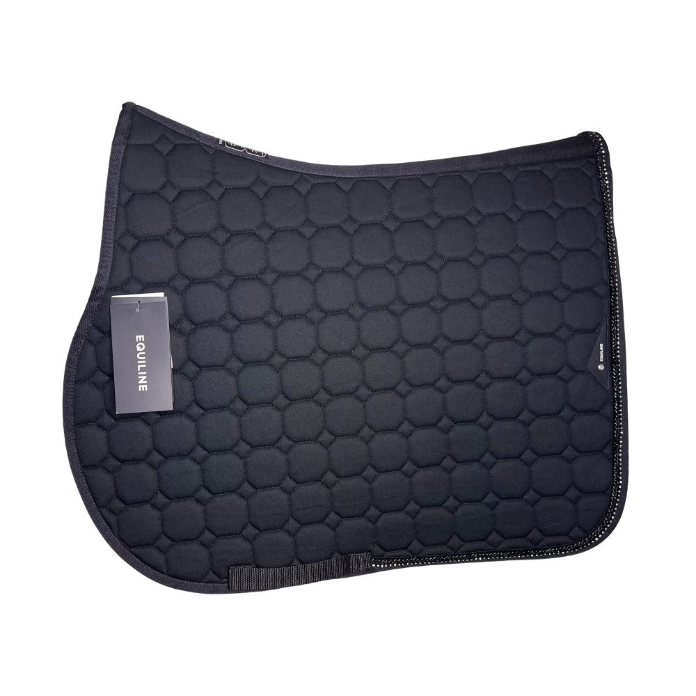 Equiline Octagon Springschabracke schwarz (breite schwarze Glitzerborde, heller Strass)