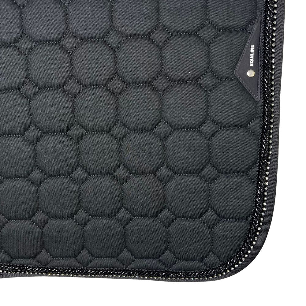 Equiline Octagon Springschabracke schwarz (breite schwarze Glitzerborde, heller Strass)
