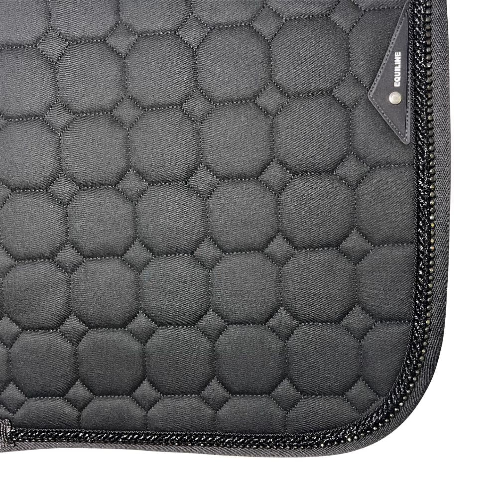 Equiline Octagon Springschabracke schwarz (breite schwarze Glitzerborde, dunkler Strass)