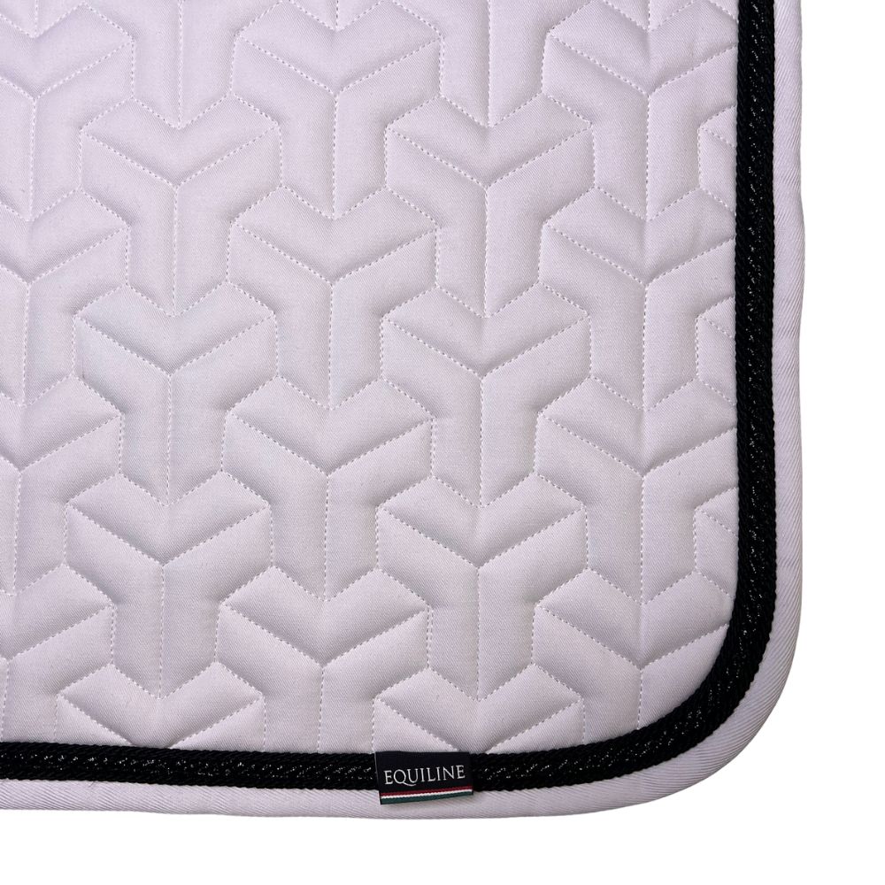 Equiline Dressurschabracke Tetrix weiß (schwarze Glitzerborde)