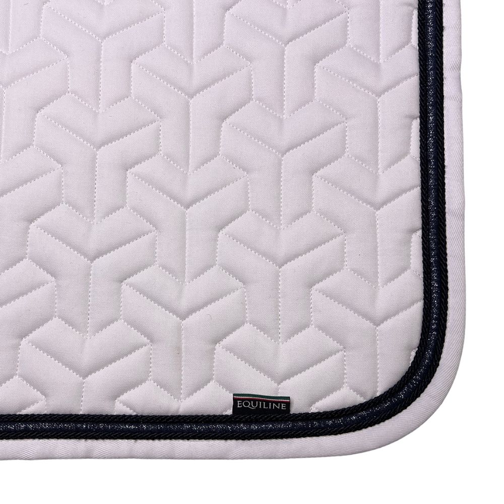 Equiline Dressurschabracke Tetrix weiß (navy Glitzerborde)